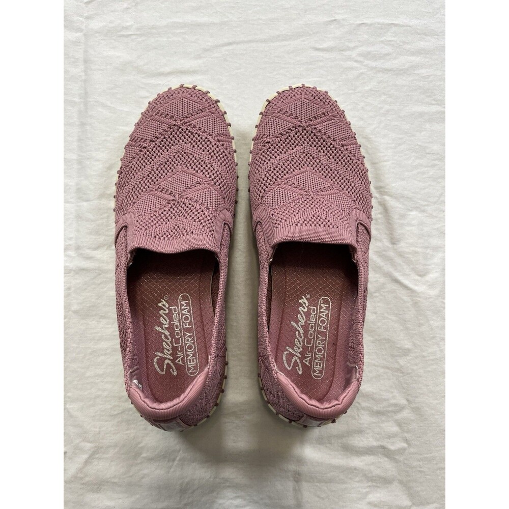 Skechers Women's 6 Pink Slip On Shoes Stretch Fit Comfort Walking Sneaker 100576